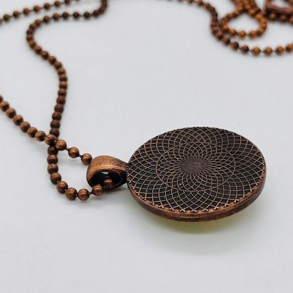 Paris Emblem Necklace with Dog Tag Motif and Chain Copper Color 12" Chain - Picture 6 of 7